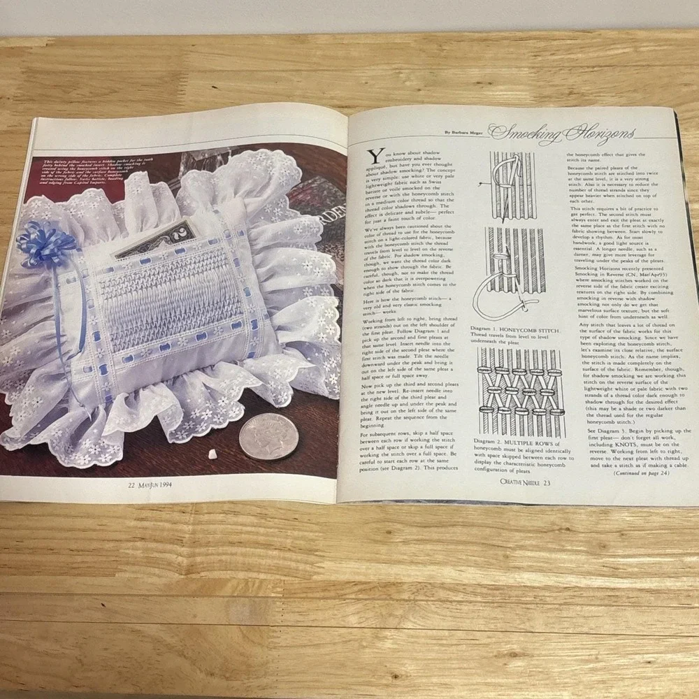 Lot 4 Creative Needle‎ Smocking Hand Sewing 1993-2008 Embroidery Insert Patterns